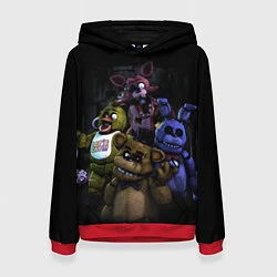 Толстовка-худи женская Five Nights at Freddys - FNAF персонажи игры, цвет: 3D-красный