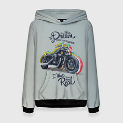 Толстовка-худи женская Moto Dream, цвет: 3D-черный