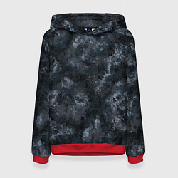 Толстовка-худи женская Камуфляж Паук Ночь, цвет: 3D-красный