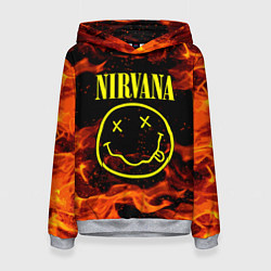 Толстовка-худи женская NIRVANA огонь, цвет: 3D-меланж