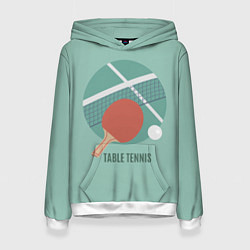 Толстовка-худи женская TABLE TENNIS Теннис, цвет: 3D-белый