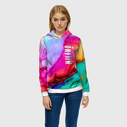 Толстовка-худи женская Milano Fashion pattern, цвет: 3D-белый — фото 2
