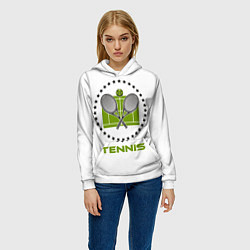 Толстовка-худи женская TENNIS Теннис, цвет: 3D-белый — фото 2