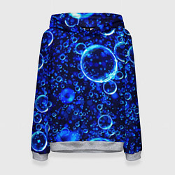 Толстовка-худи женская Пузыри воздуха в воде Pattern, цвет: 3D-меланж