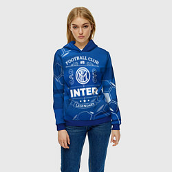 Толстовка-худи женская Inter FC 1, цвет: 3D-синий — фото 2