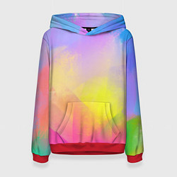 Толстовка-худи женская Красочный неон, цвет: 3D-красный