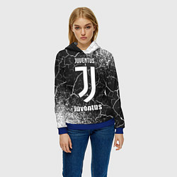 Толстовка-худи женская ЮВЕНТУС Juventus - Арт, цвет: 3D-синий — фото 2