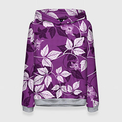 Толстовка-худи женская Фиолетовый вьюнок, цвет: 3D-меланж