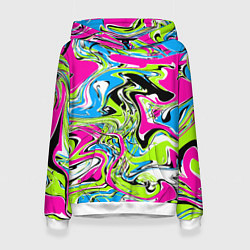 Женская толстовка Абстрактные мраморные разводы в ярких цветах Поп а