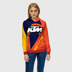 Толстовка-худи женская KTM VINTAGE SPORTWEAR, цвет: 3D-красный — фото 2