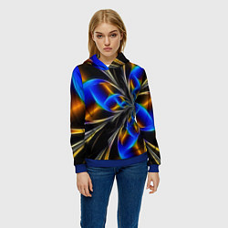Толстовка-худи женская Neon vanguard pattern Fashion 2023, цвет: 3D-синий — фото 2