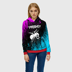 Толстовка-худи женская The prodigy neon, цвет: 3D-красный — фото 2