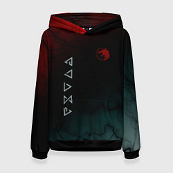 Толстовка-худи женская The witcher Волк Черные Молнии, цвет: 3D-черный