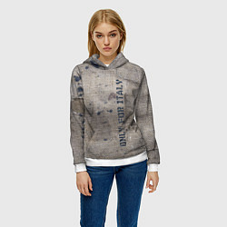 Толстовка-худи женская Only for Italy Мешковина Авангард Hype, цвет: 3D-белый — фото 2