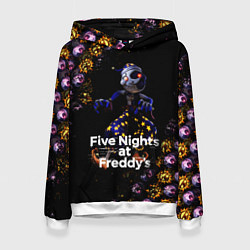 Толстовка-худи женская Five Nights at Freddys Луна паттерн, цвет: 3D-белый