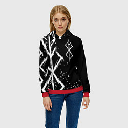 Толстовка-худи женская КЛЕЙМО ЖЕРТВЫ - БЕРСЕРК, цвет: 3D-красный — фото 2