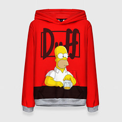 Толстовка-худи женская Homer Duff, цвет: 3D-меланж