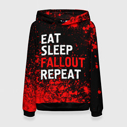 Толстовка-худи женская Eat Sleep Fallout Repeat Краска, цвет: 3D-черный