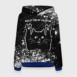 Толстовка-худи женская Bullet For My Valentine Rock Cat, цвет: 3D-синий