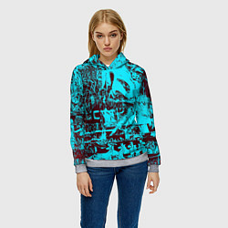 Толстовка-худи женская БИРЮЗОВАЯ ПАЛИТРА ЦВЕТА, цвет: 3D-меланж — фото 2