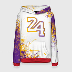 Толстовка-худи женская Коби Брайант Lakers 24, цвет: 3D-красный