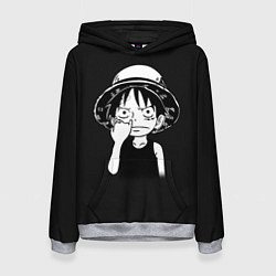 Толстовка-худи женская Маленький Луффи, цвет: 3D-меланж
