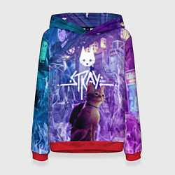 Толстовка-худи женская Stray: Viloet Logo, цвет: 3D-красный