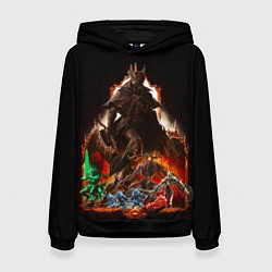 Толстовка-худи женская BLOODBORNE Экспозиция боссов, цвет: 3D-черный