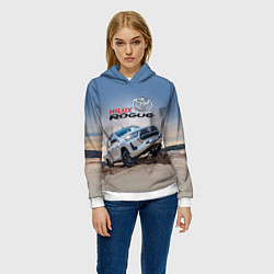 Толстовка-худи женская Toyota Hilux Rogue Off-road vehicle Тойота - прохо, цвет: 3D-белый — фото 2
