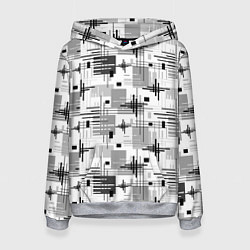 Женская толстовка Черно белый ретро геометрический узор