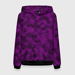 Толстовка-худи женская Черно-пурпурная облачность, цвет: 3D-черный