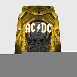 Толстовка-худи женская AC DC SKULL ROCK, цвет: 3D-красный