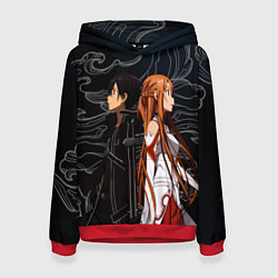 Толстовка-худи женская Кирито и Асуна - Sword Art Online, цвет: 3D-красный