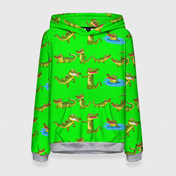 Толстовка-худи женская CHARMING CROCODILES, цвет: 3D-меланж