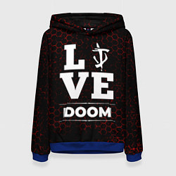 Толстовка-худи женская Doom Love Классика, цвет: 3D-синий