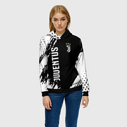 Толстовка-худи женская Fc juventus фс ювентус, цвет: 3D-черный — фото 2