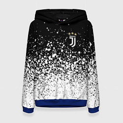 Толстовка-худи женская Juventus fc брызги краски, цвет: 3D-синий