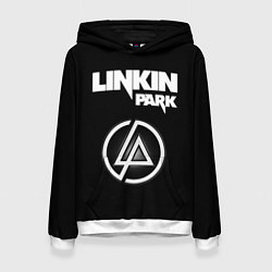 Толстовка-худи женская Linkin Park логотип и надпись, цвет: 3D-белый