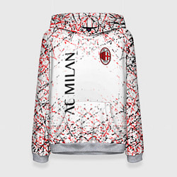 Толстовка-худи женская Ac milan logo, цвет: 3D-меланж