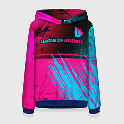 Толстовка-худи женская League of Legends Neon Gradient, цвет: 3D-синий