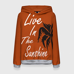 Толстовка-худи женская Live in the sunshine, цвет: 3D-меланж