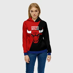 Толстовка-худи женская Chicago Bulls NBA, цвет: 3D-синий — фото 2