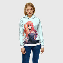Толстовка-худи женская Красотка Хва, цвет: 3D-белый — фото 2
