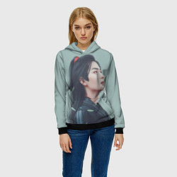 Толстовка-худи женская Неукротимый Вей Ин, цвет: 3D-черный — фото 2