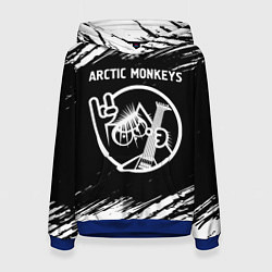 Толстовка-худи женская Arctic Monkeys - КОТ - Краски, цвет: 3D-синий