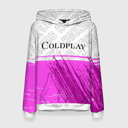 Толстовка-худи женская Coldplay Rock Legends, цвет: 3D-белый