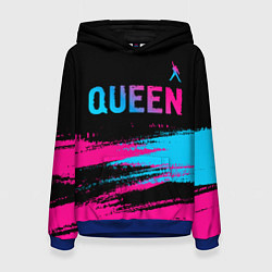 Толстовка-худи женская Queen Neon Gradient, цвет: 3D-синий