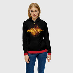 Толстовка-худи женская Квантовая механика, цвет: 3D-красный — фото 2