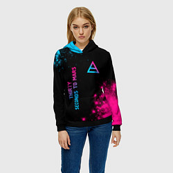 Толстовка-худи женская Thirty Seconds to Mars Neon Gradient, цвет: 3D-черный — фото 2