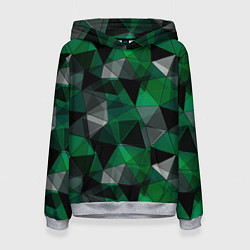 Женская толстовка Зеленый, серый и черный геометрический